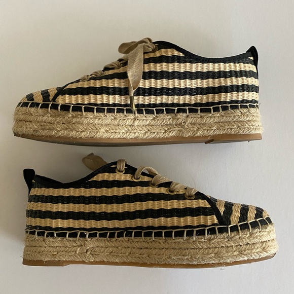 Sam Edelman Celina Black/Tan Espadrille Sneakers - Picture 2 of 4